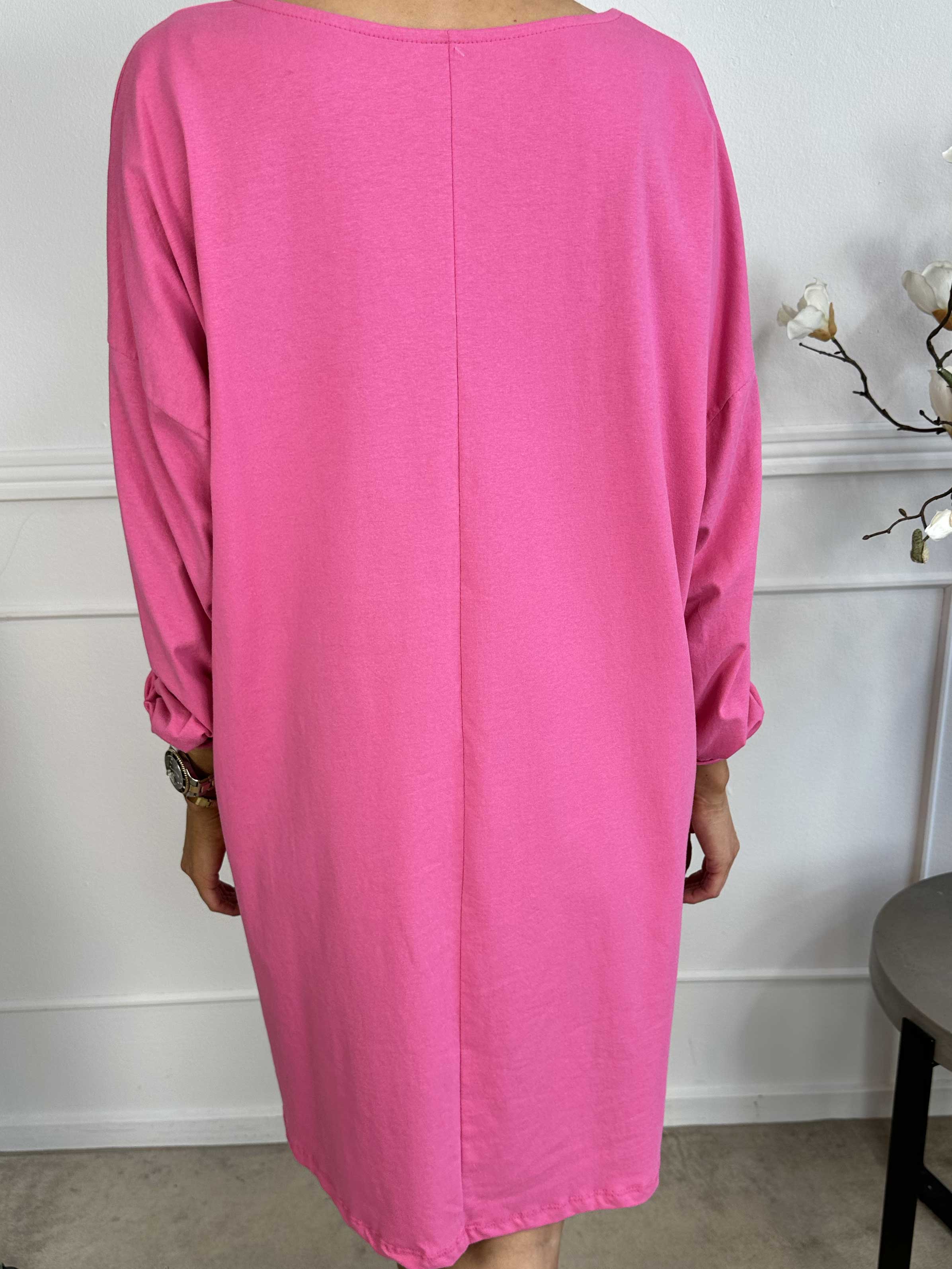 Susanna - Joggingkjole i bomuld med farvet blomstermotiver